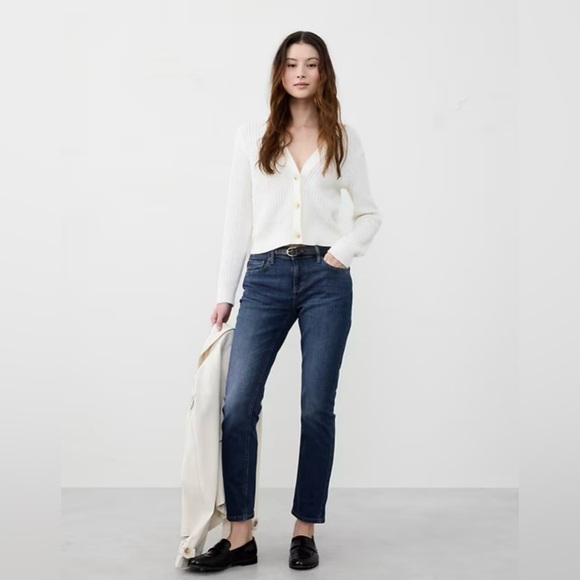 Banana Republic girlfriend jeans 👖 Dark Blue Denim Jeans - Picture 1 of 7